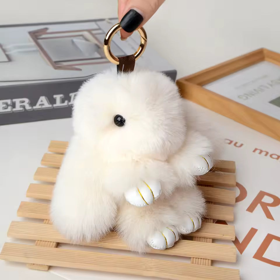 Bunny Fur Keychain