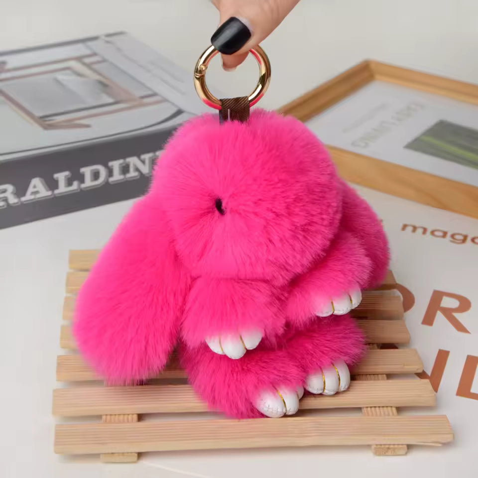 Bunny Fur Keychain
